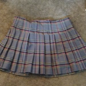 Grey Plaid School Skirt